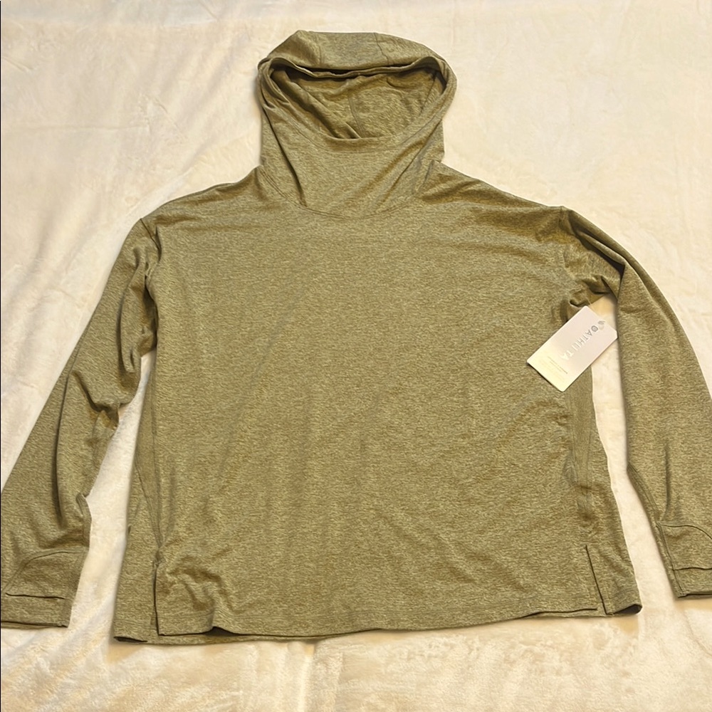 Athleta Sage Green Hoodie Sweatshirt NWT Large